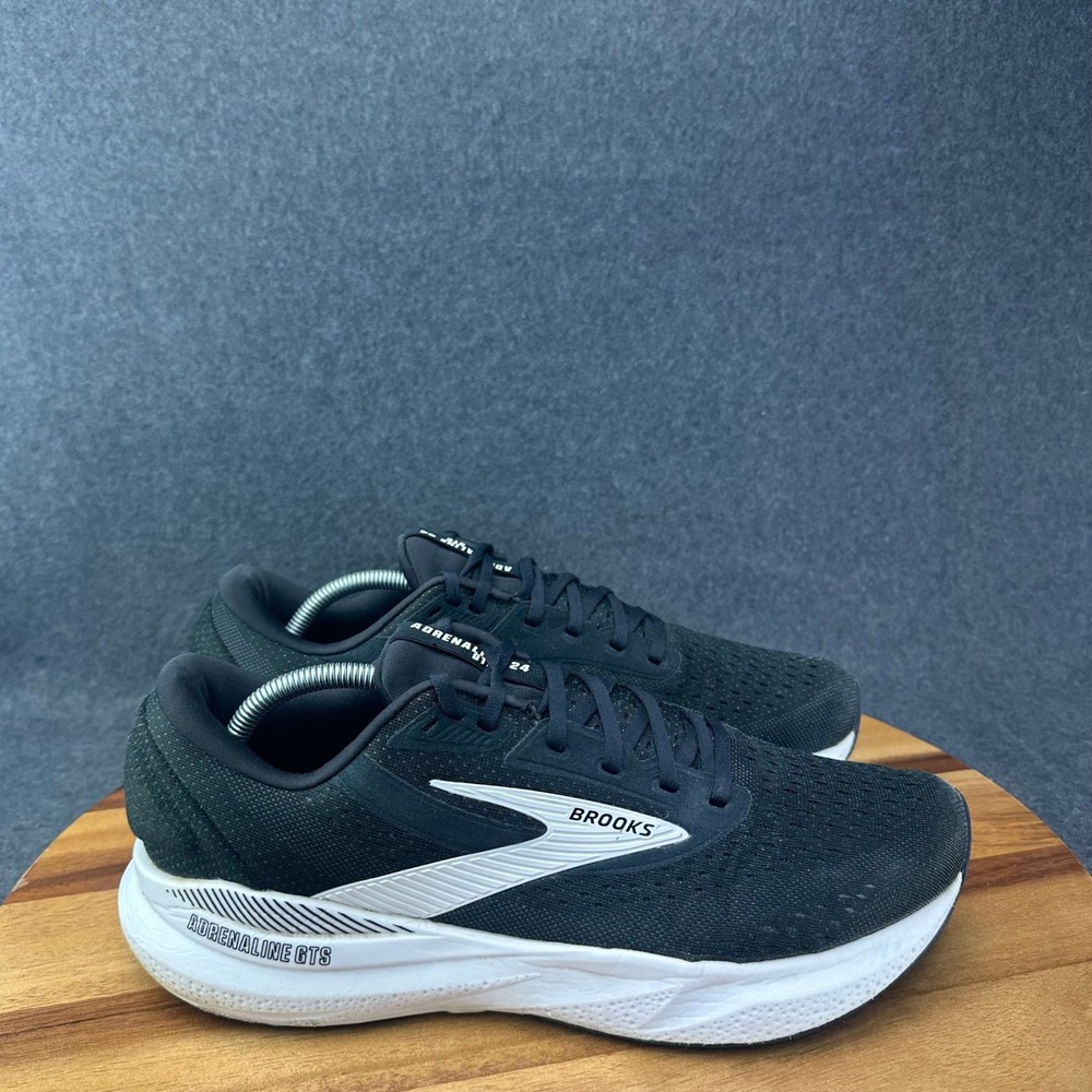 Brooks Adrenaline GTS 24 Mens 11.5D Black White Running Shoes 1104371D087